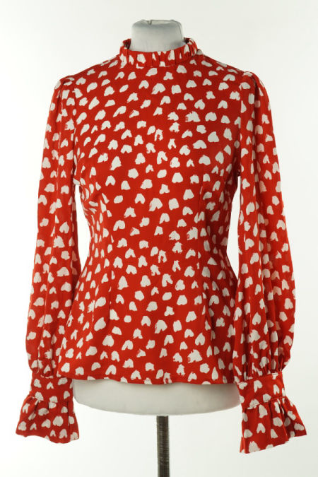 Bluzka czerwona w białe ciapki
