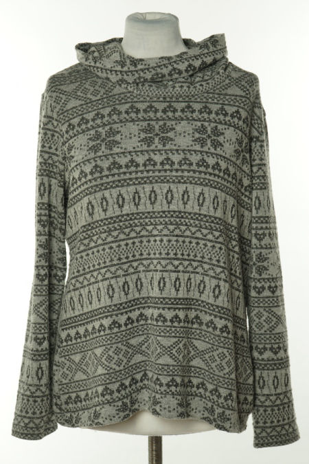 Sweter szary w czarne wzory