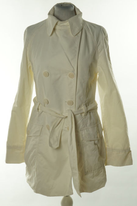 Płaszcz biały z paskiem, ZARA