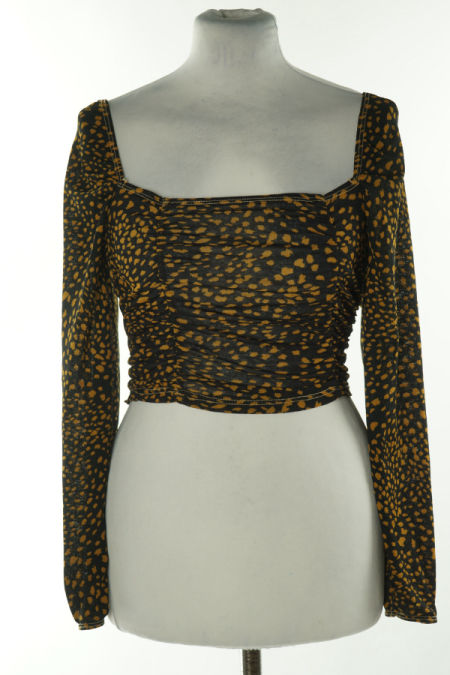 Top czarny w żółte ciapki