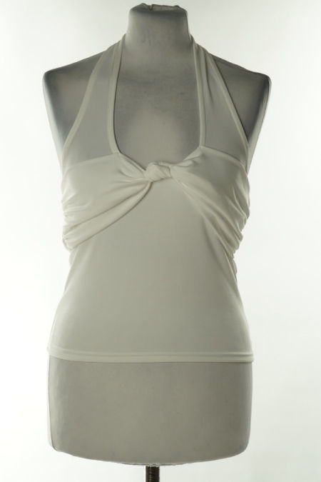 Top biały na szyję