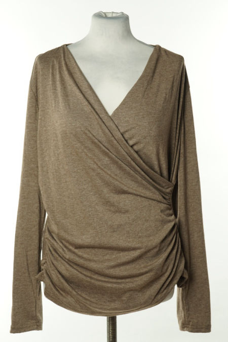 Bluzka brązowa drapowana