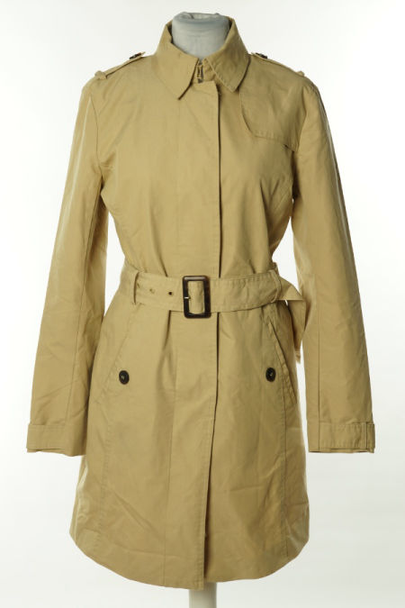 Płaszcz cienki beżowy z paskiem