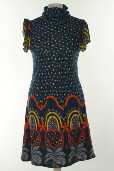 Sukienka granatowa w kropki