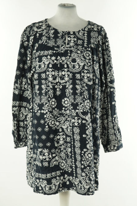 Sukienka biało-granatowa bawełniana