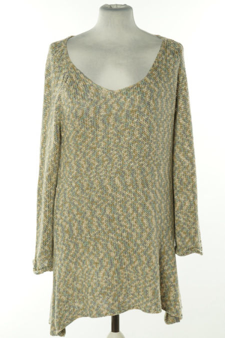 Sweter beżowo-fioletowy