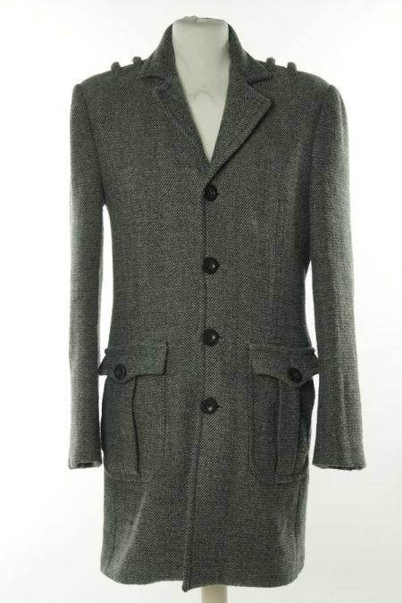 Płaszcz szary w jodełkę(25%WEŁNY)