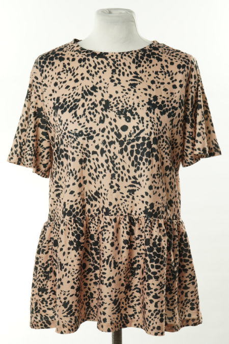 Bluzka morelowa w czarne ciapki