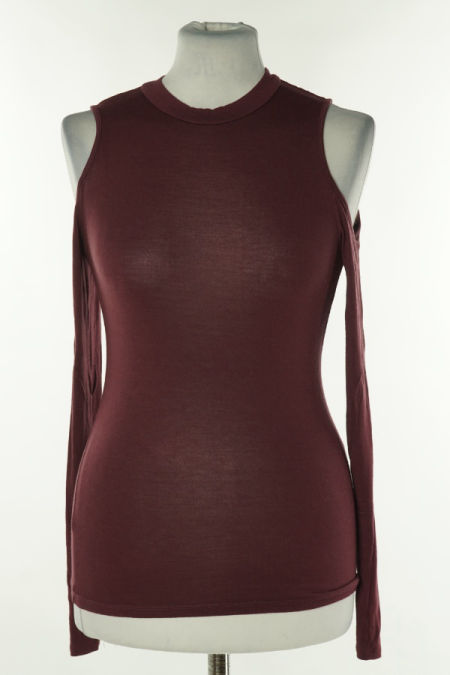 Bluzka bordowa z odkrytymi ramionami