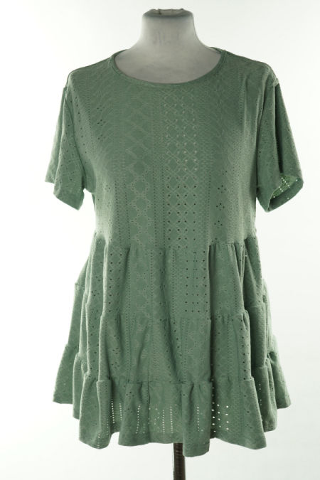 Bluzka seledynowa ażurowa