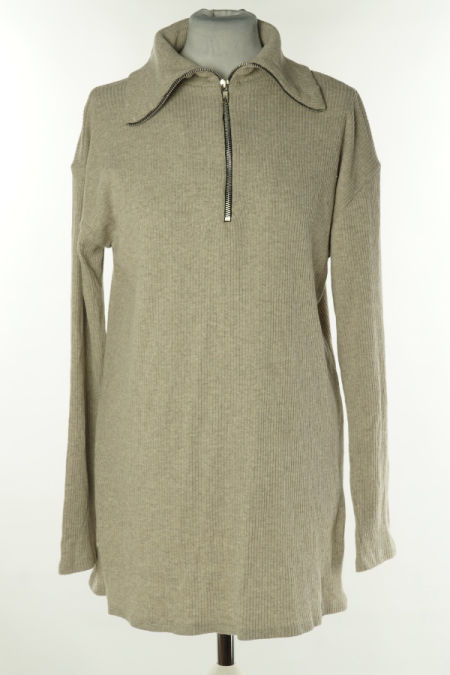 Sweter beżowy prązkowany