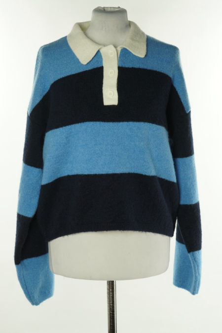 Sweter niebiesko-granatowy w paski