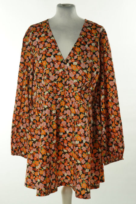 Sukienka pomarańczowa kwiecista