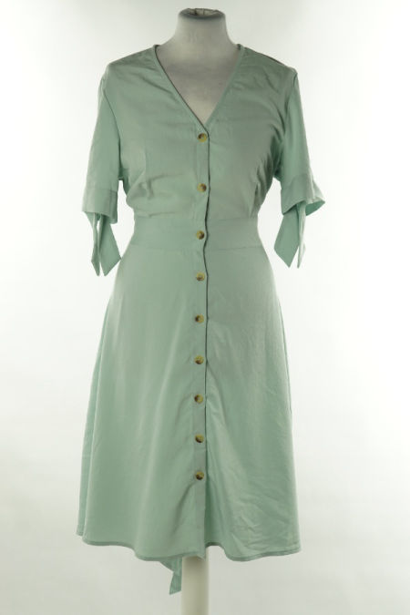 Sukienka seledynowa z paskiem