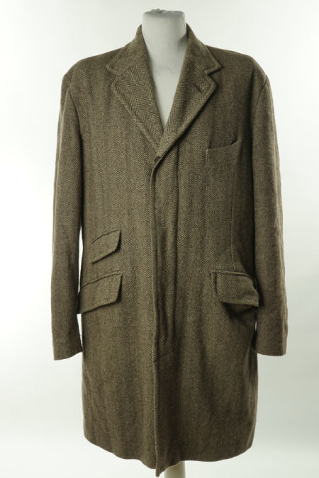 Płaszcz beżowo - brązowy w jodełkę