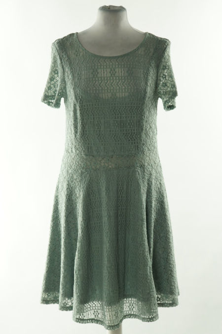 Sukienka miętowa koronkowa z odcinanym dołem, H&M
