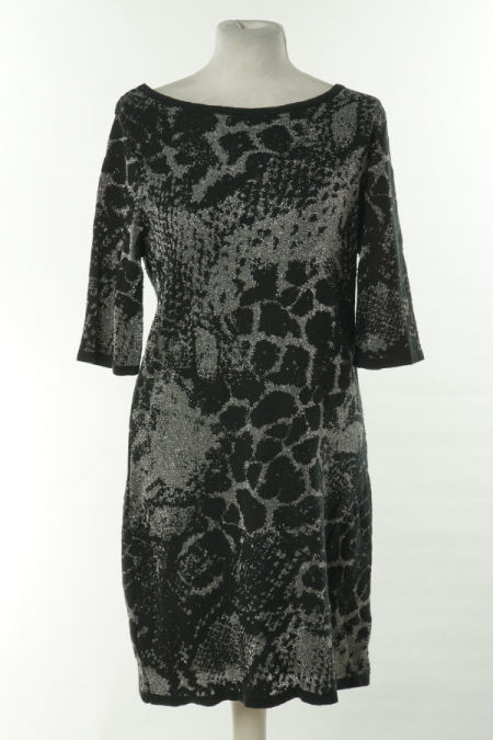 Sukienka czarno srebrna sweterkowa