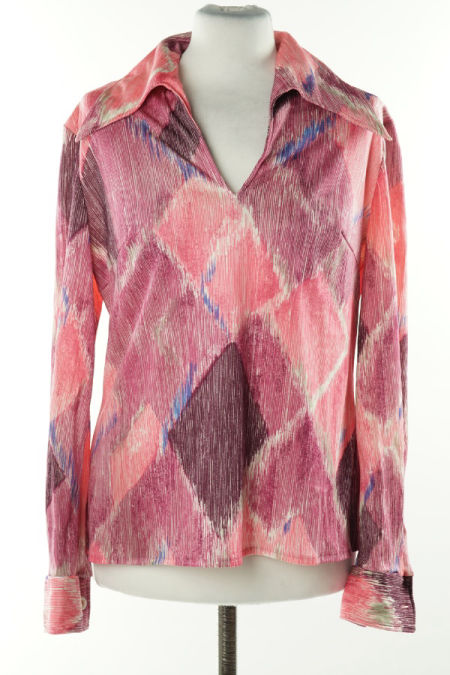 Bluzka różowo-fioletowa z kołnierzykiem