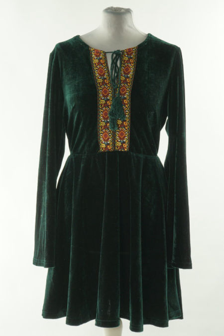 Sukienka zielona welurowa