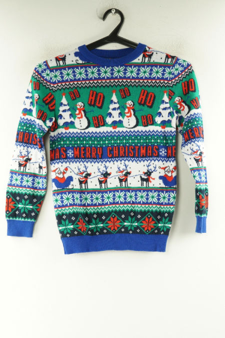 Sweter zielony w bałwany