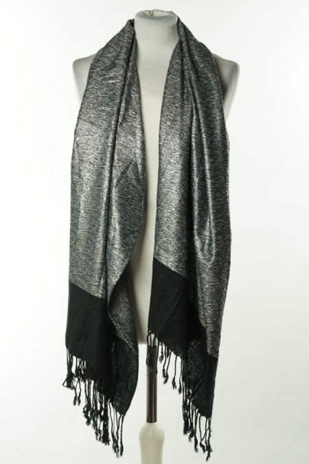 Szalik czarno-srebrny