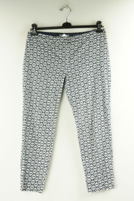 Spodnie 7/8 granatowe w białe wzory