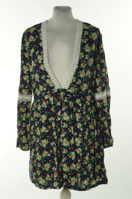 Sukienka granatowa w kwiatki