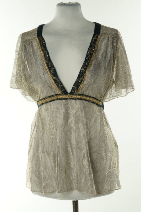 Bluzka prześwitująca złota