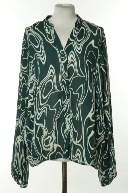 Bluzka zielona w białe wzory