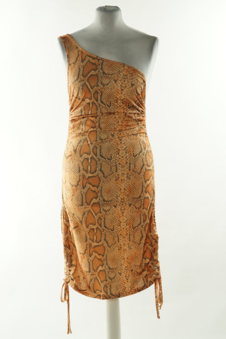 Sukienka pomarańczowa drapowana