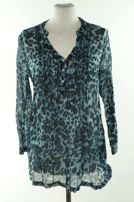 Bluzka czarno-niebieska w ciapki