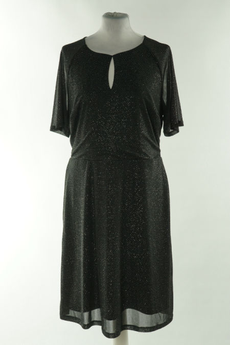 Sukienka czarna w srebrne kropki