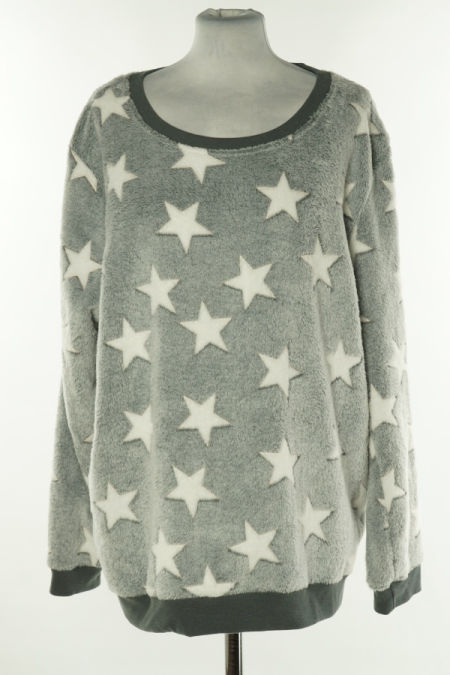 Bluza piżamowa szara w gwiazdki