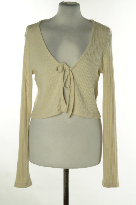 Bluzka beżowa z wiązaniem