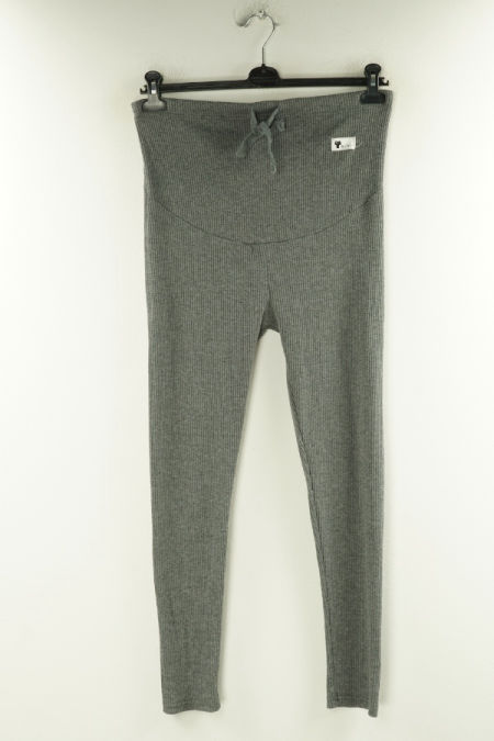 Legginsy szare ciążowe prążkowane