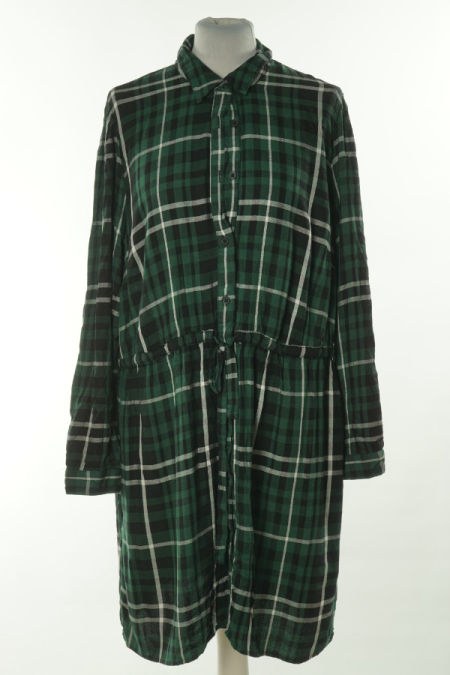 Sukienka koszulowa zielona w kratkę