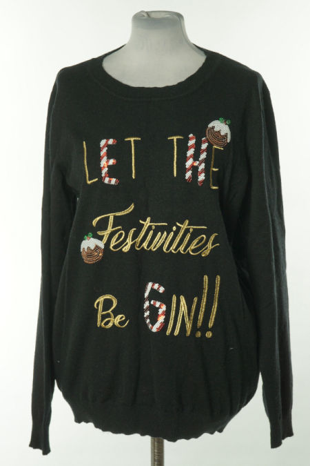 Sweter czarny świąteczny