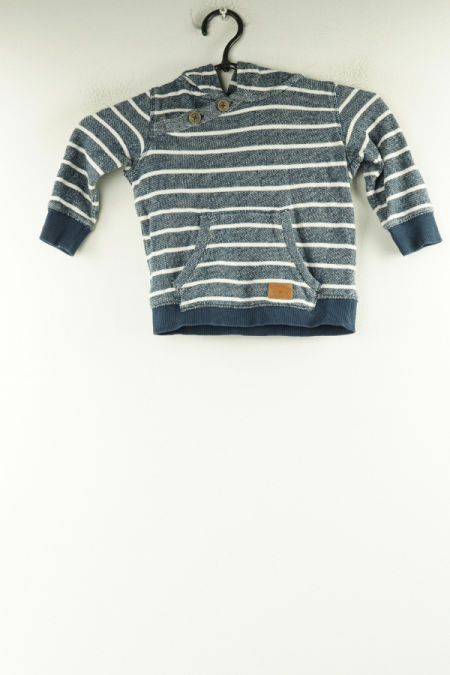 Bluza niebieska w cienkie białe paski 