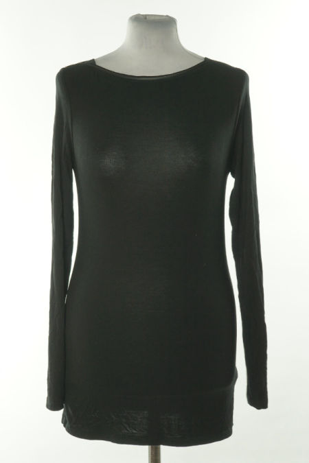 Bluzka czarna gładka z długim rękawem