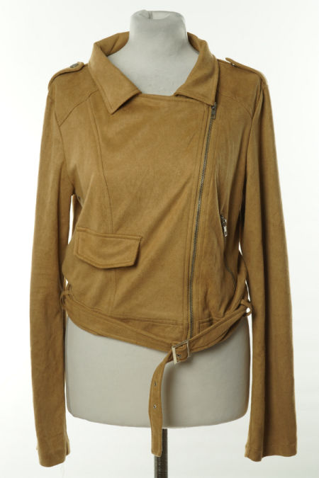 Ramoneska brązowa zamszowa na suwak