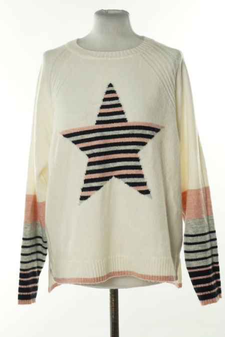 Sweter biały gwiazda
