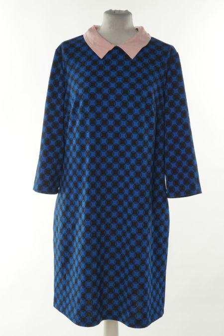 Sukienka niebieska z kołnierzykiem