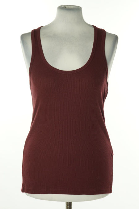 Koszulka bordowa prążkowana, ZARA