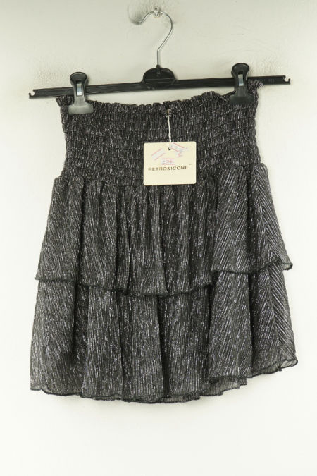 Spódnica czarna w srebrne paski