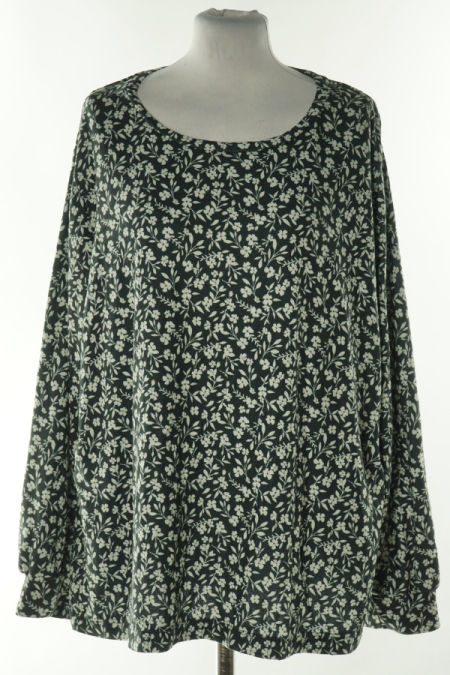 Bluzka czarna w białe kwiaty