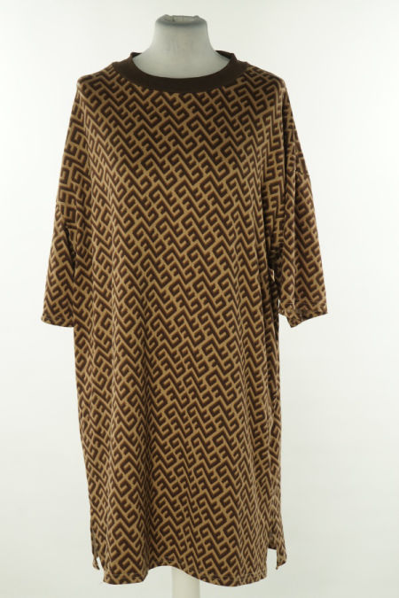 Sukienka beżowo - brązowa