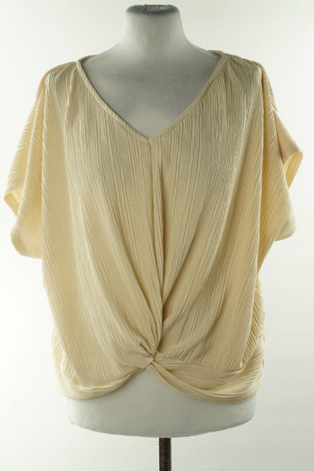 Bluzka beżowa z marszczoną fakturą Primark