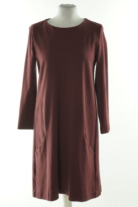 Sukienka bordowa z kieszeniami