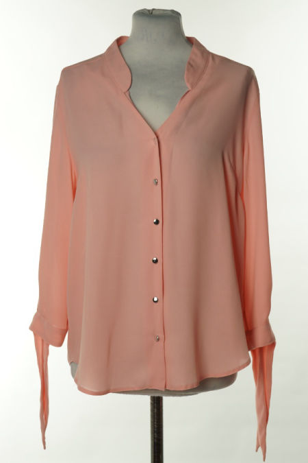 Koszula różowa z wiązaniami przy rękawach