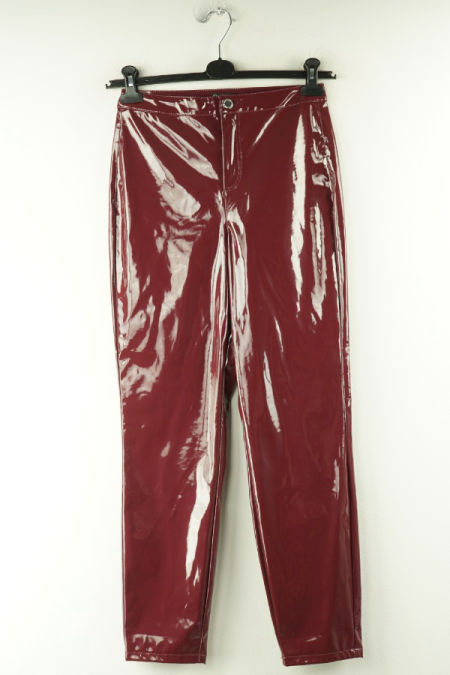 Spodnie bordowe lakierowane